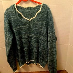 Sweater Green & White Heather